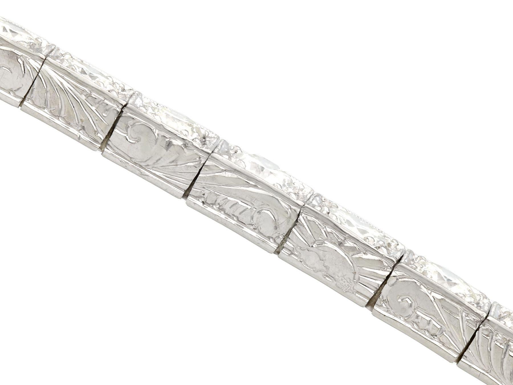 1930s 2.02 Carat Diamond White Gold Bracelet 2
