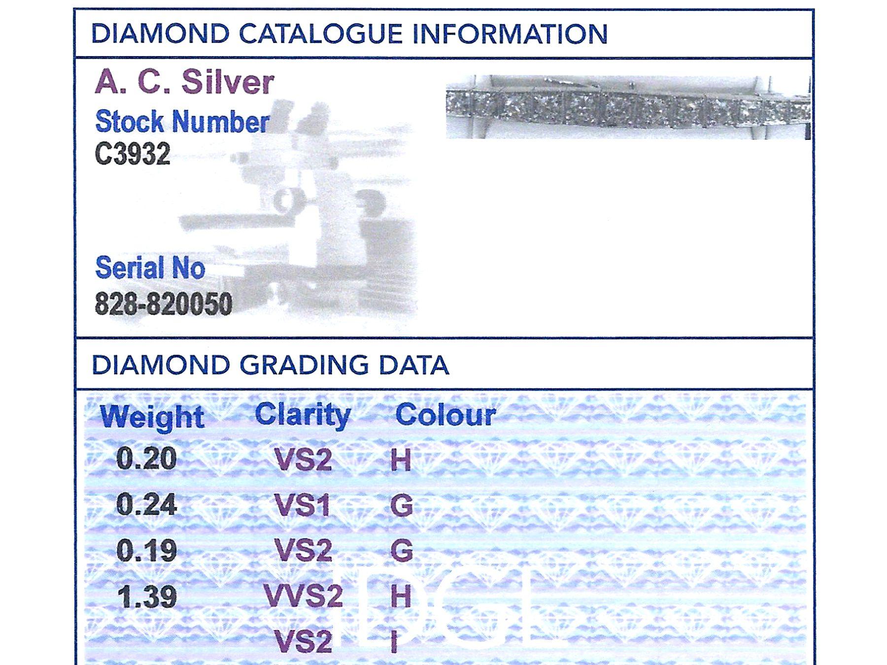 1930s 2.02 Carat Diamond White Gold Bracelet 4