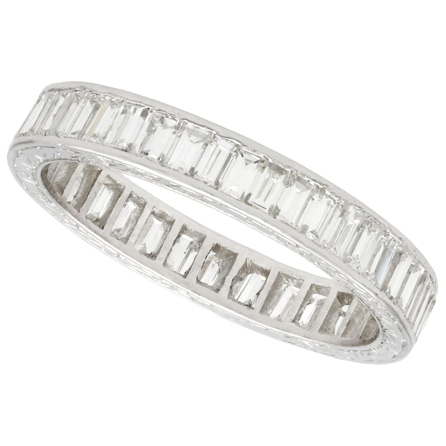 1930s 3.80 Carat Diamond and Platinum Eternity Ring
