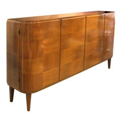 Rara credenza Art Deco degli anni '30/'40 con bordi curvi di Carl-Axel Acking