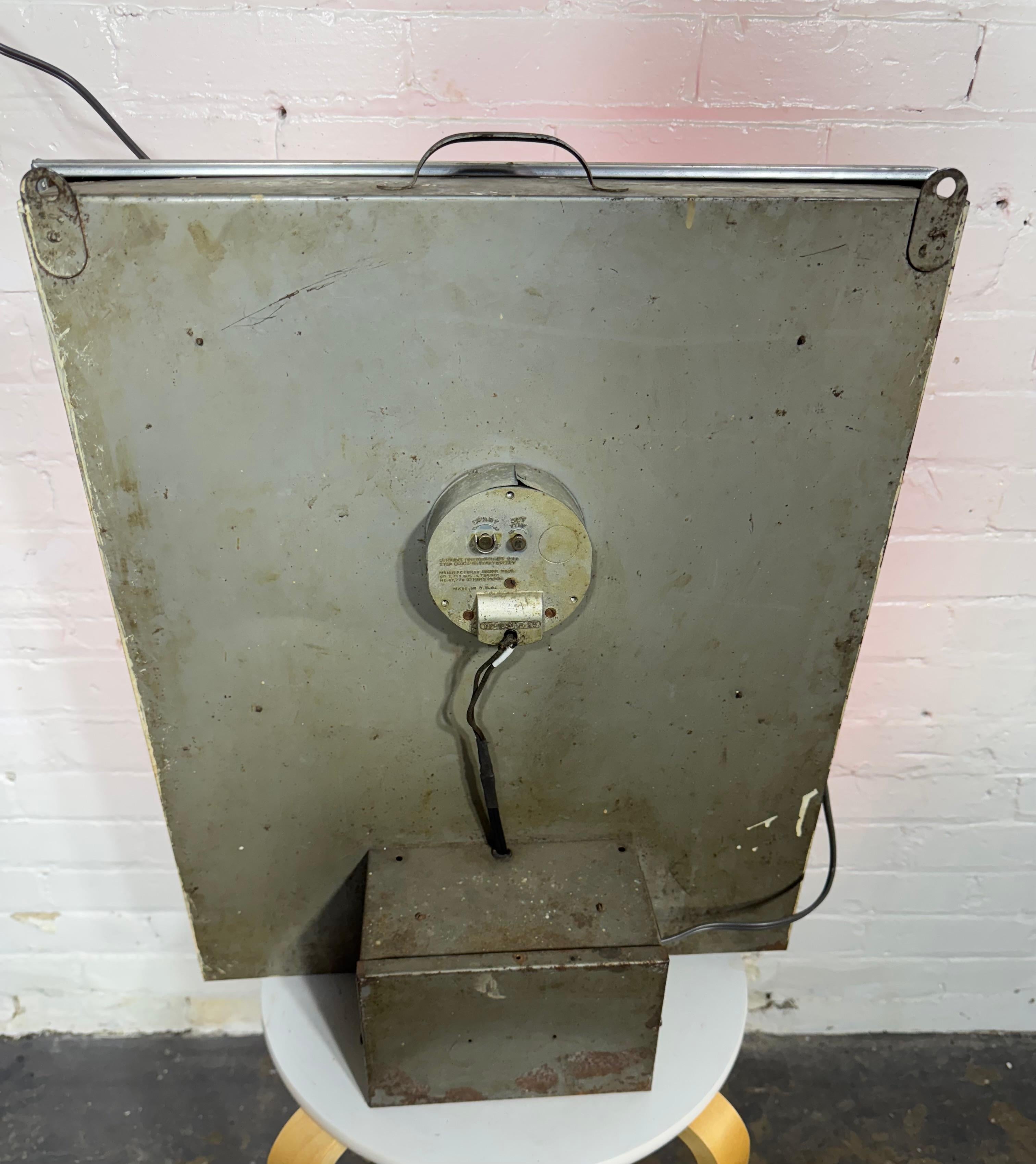 Metal 1930's /40's Art Deco Red Neon Advertizing Clock For Sale