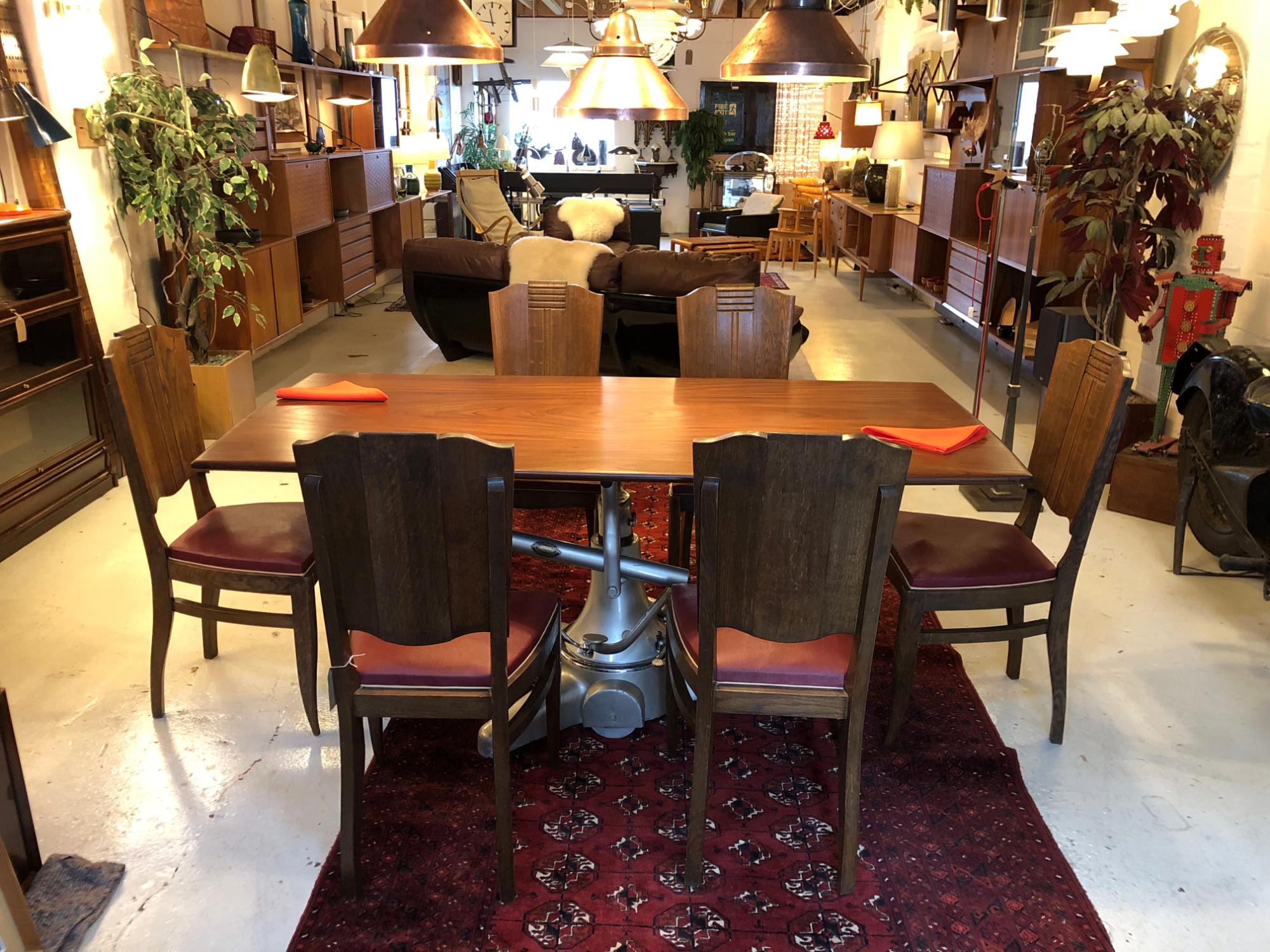 Set di sei sedie da pranzo in rovere francese Art Deco Charles Dudouyt, anni '30-'40. 11