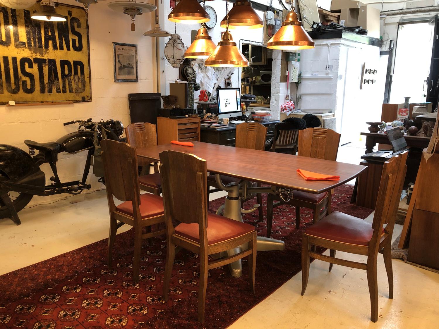 Set di sei sedie da pranzo in rovere francese Art Deco Charles Dudouyt, anni '30-'40. 1