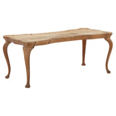 1930s-50s Frits Henningsen Solid Oak Coffee Table with Cabriole Legs