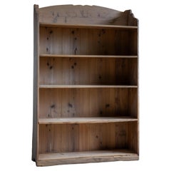 1930s - 50s Japanese Vintage solid wood 5 shelves bookcase organic Wabi sabi