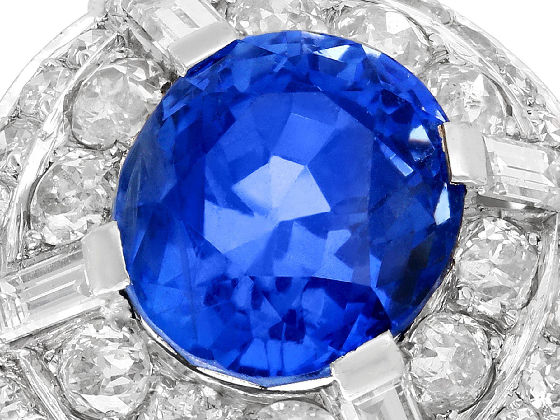 Cushion Cut 8.80 Carat Ceylon Sapphire and 2.68 Carat Diamond Cocktail Ring in White Gold For Sale