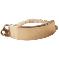 1930s 9 Karat Rose Gold Curb Link Chain I.D. Ring