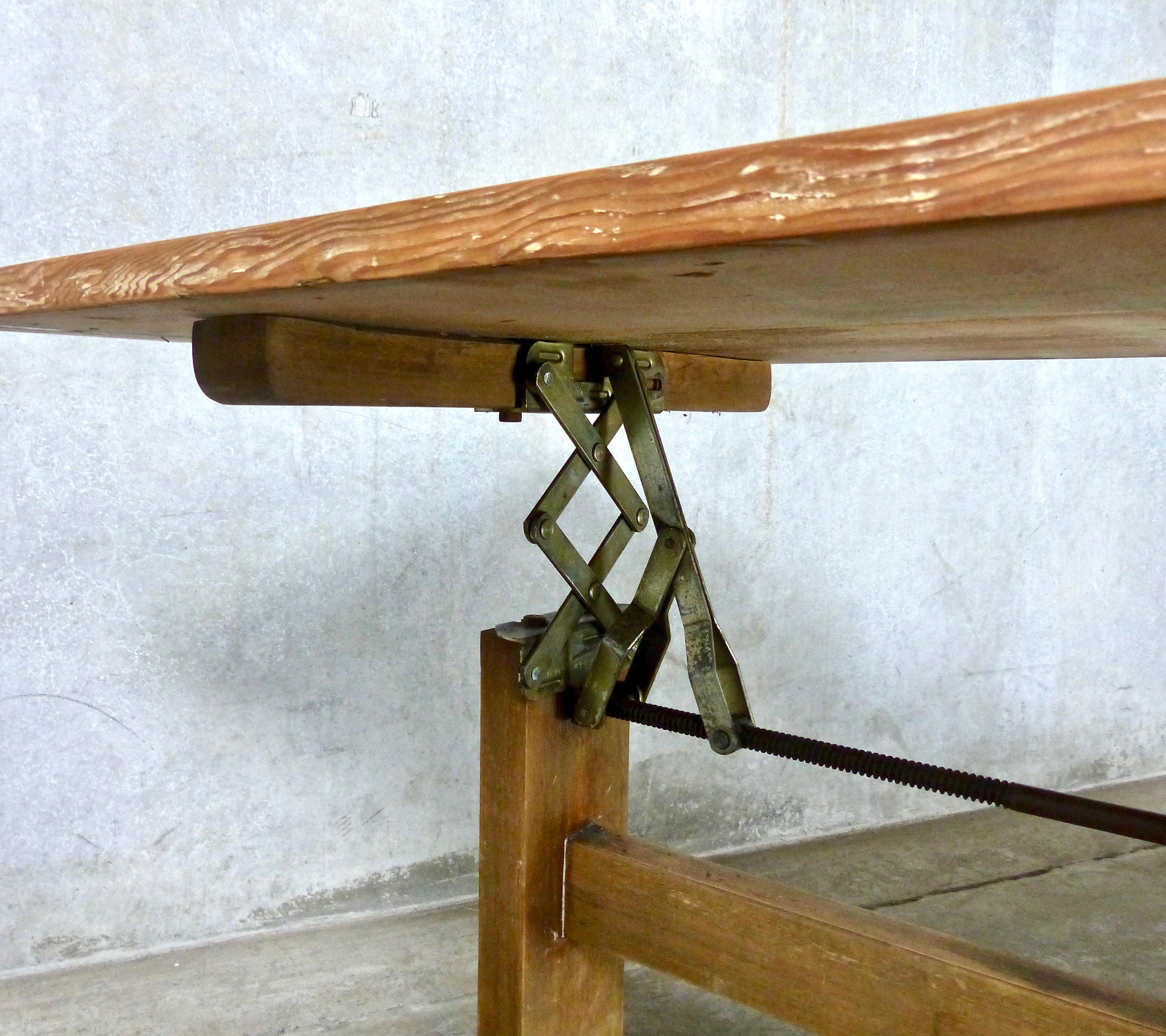 adjustable height industrial table