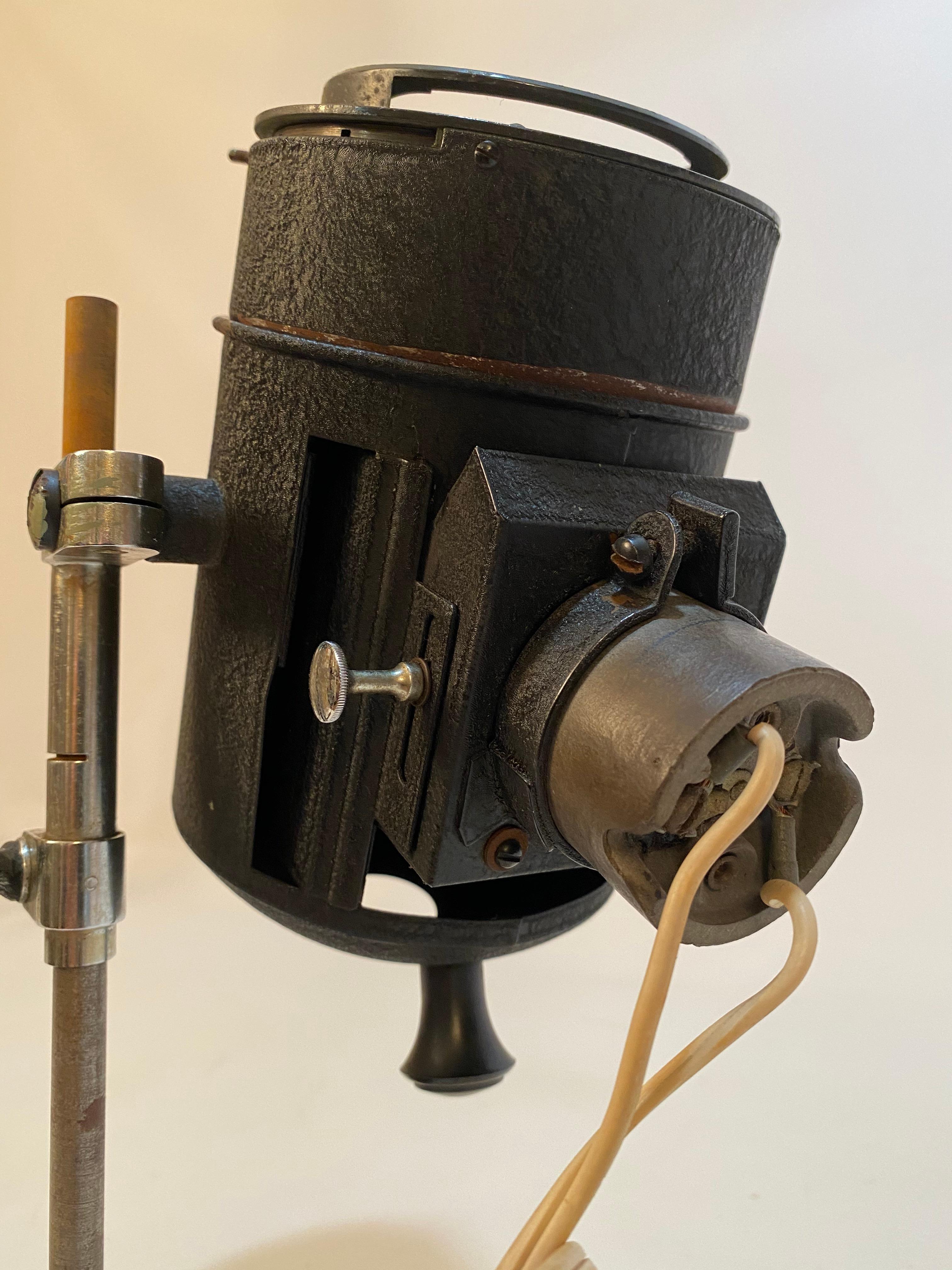 Steel 1930s Adjustable Spot Light Task Lamp For Sale