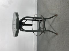 1930's Adjustable Swivel Seat Backless Industrial Toledo Workshop Stool