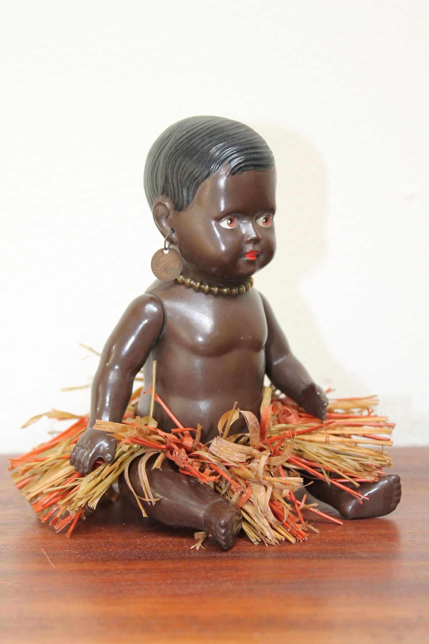 1930s Afro, American Celluloid Doll, Cellba Germany, DRP Germany 18 1/2 For Sale 1