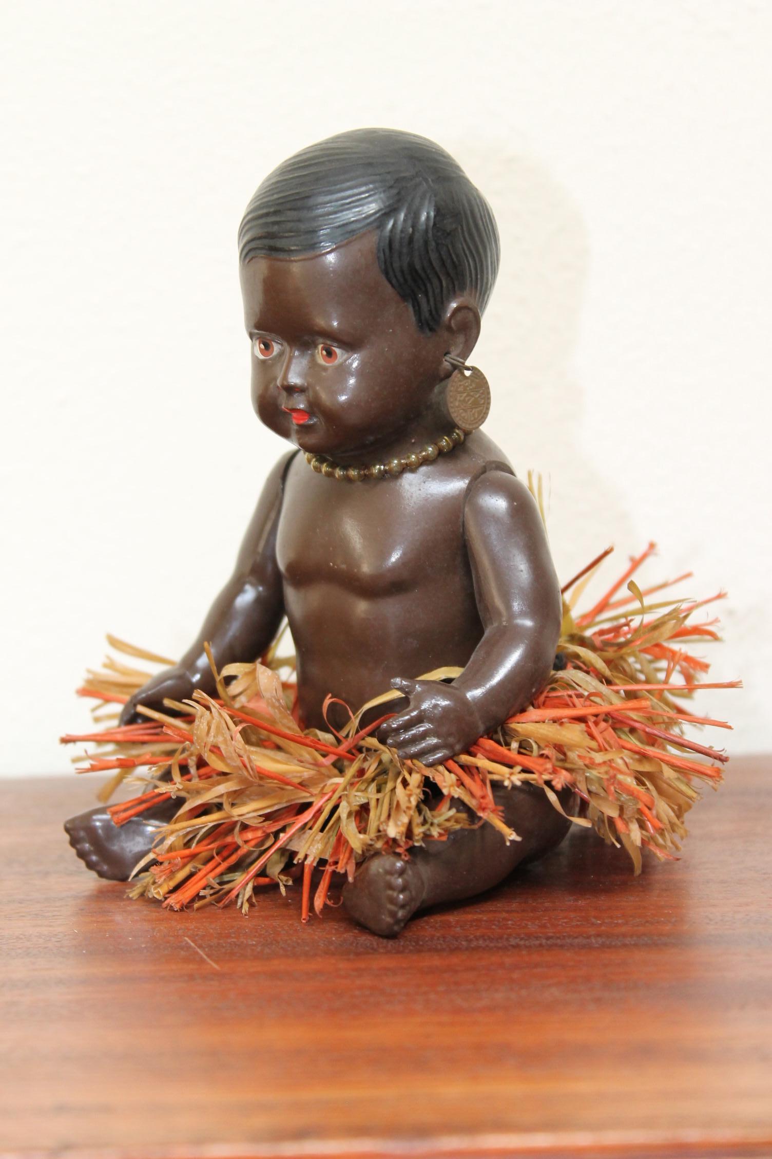 1930s Afro, American Celluloid Doll, Cellba Germany, DRP Germany 18 1/2 For Sale 2