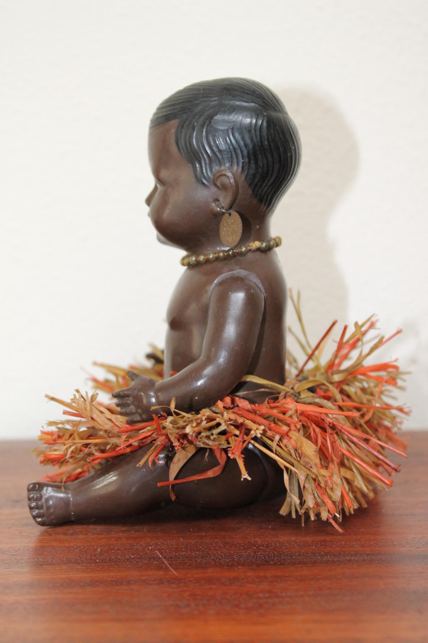 Art Deco 1930s Afro, American Celluloid Doll, Cellba Germany, DRP Germany 18 1/2 For Sale
