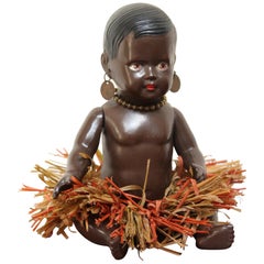1930s Afro, American Celluloid Doll, Cellba Germany, DRP Germany 18 1/2
