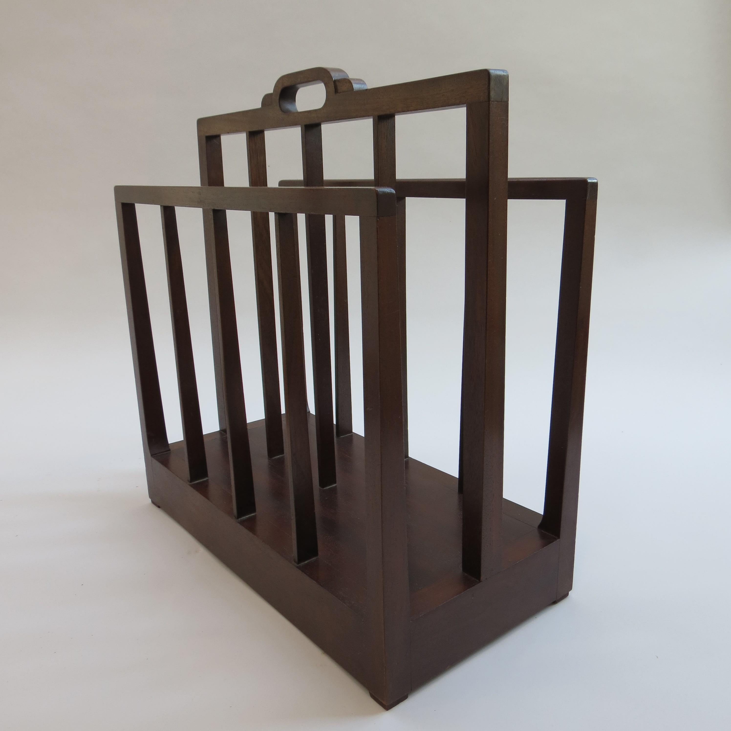 Fait main Porte-revues moderniste en afrormosia des années 1930 en vente