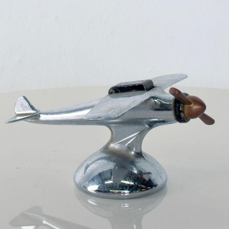 1930s Airflame Chrome Airplane Table Cigarette Lighter Art Deco 2