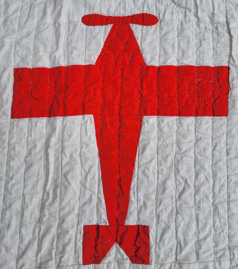 Colcha de apliques de aviones de los años 30 Adirondack en venta