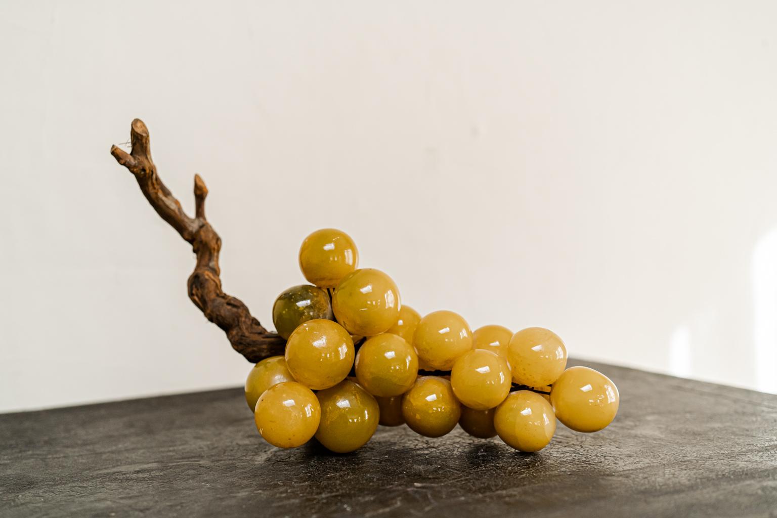 these varnished alabaster grapes are a highly decorative object, made in the North of Italy, early 20th century ... 