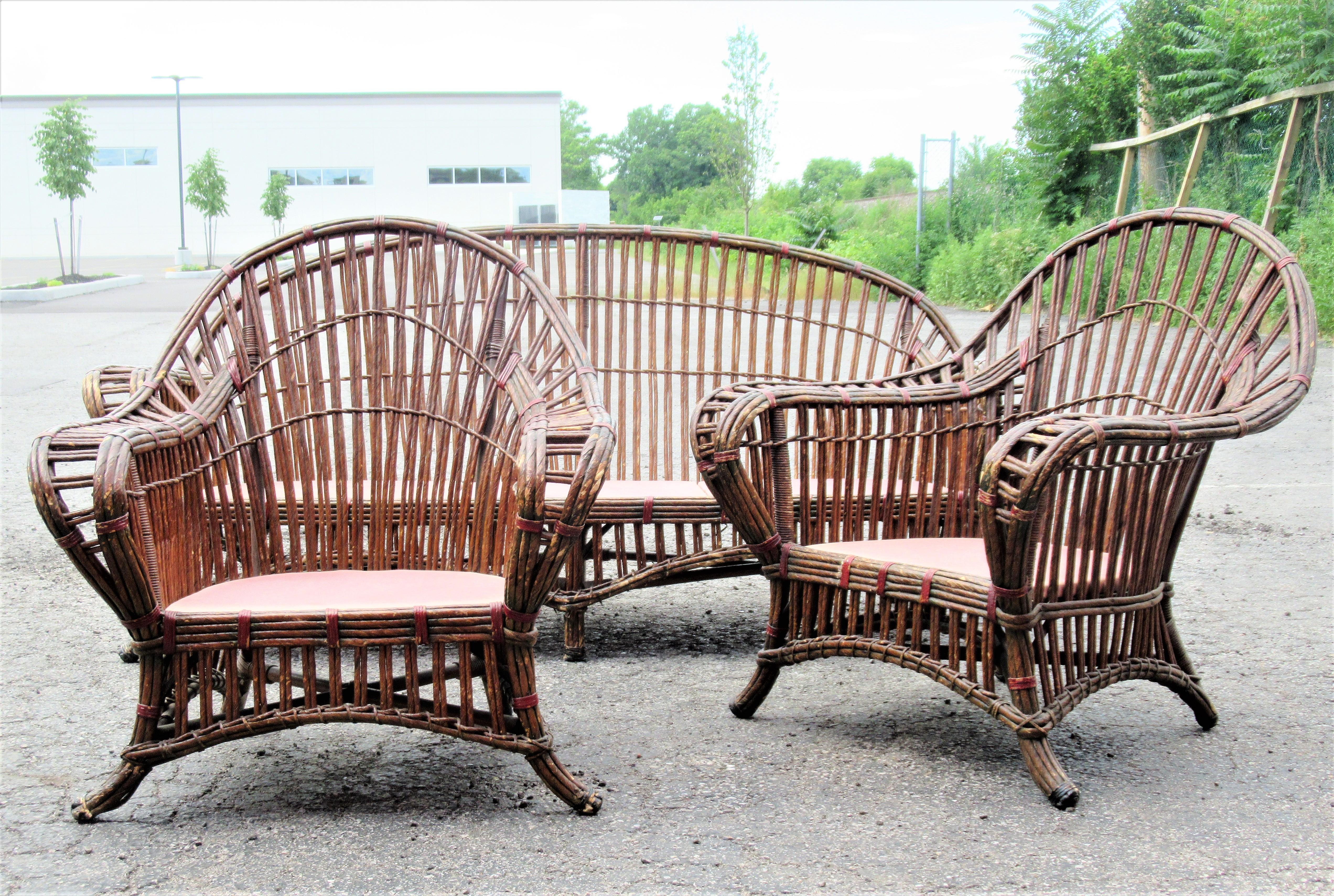 1930's American Art Deco Wicker Set 5