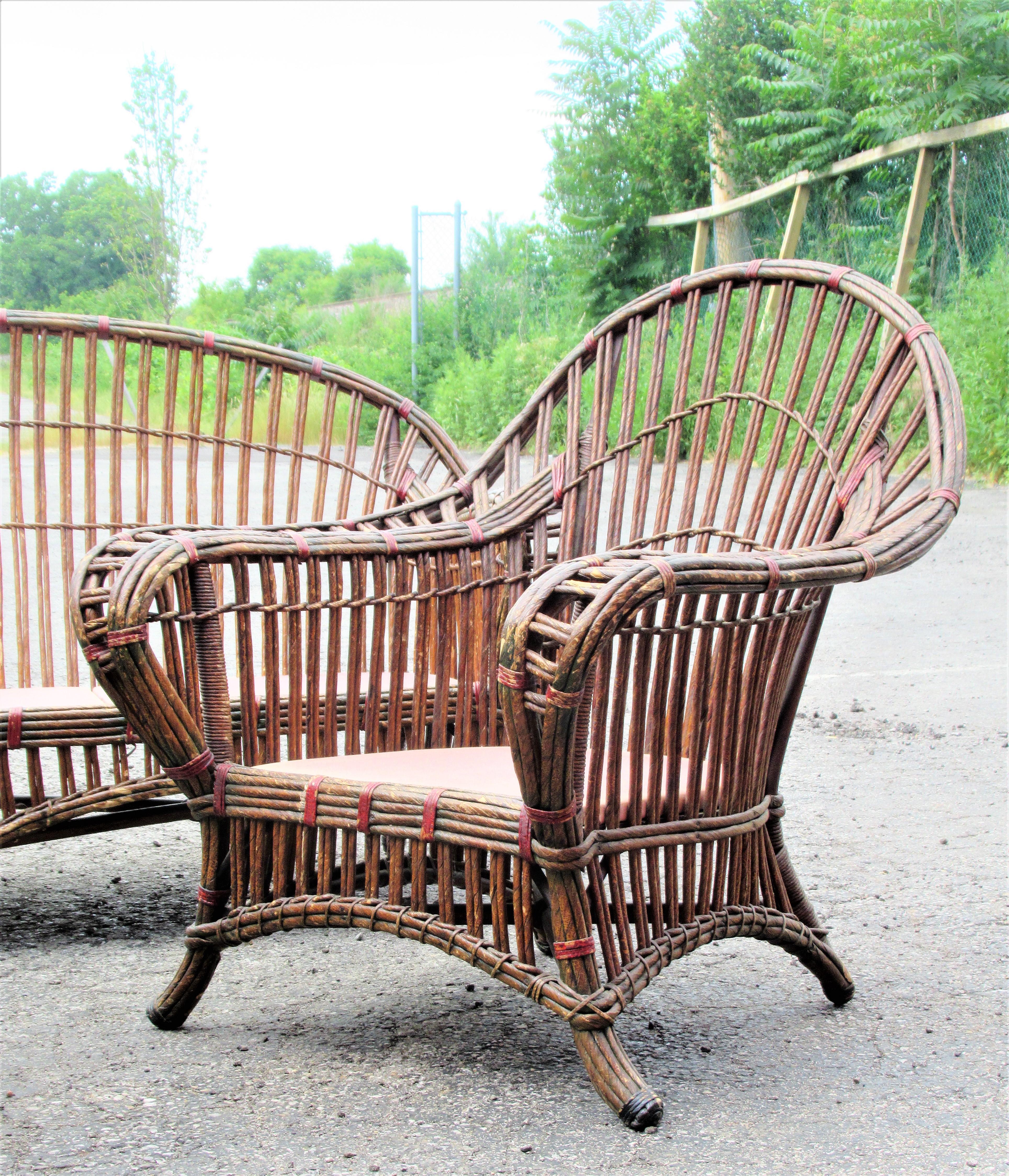 1930's American Art Deco Wicker Set 8