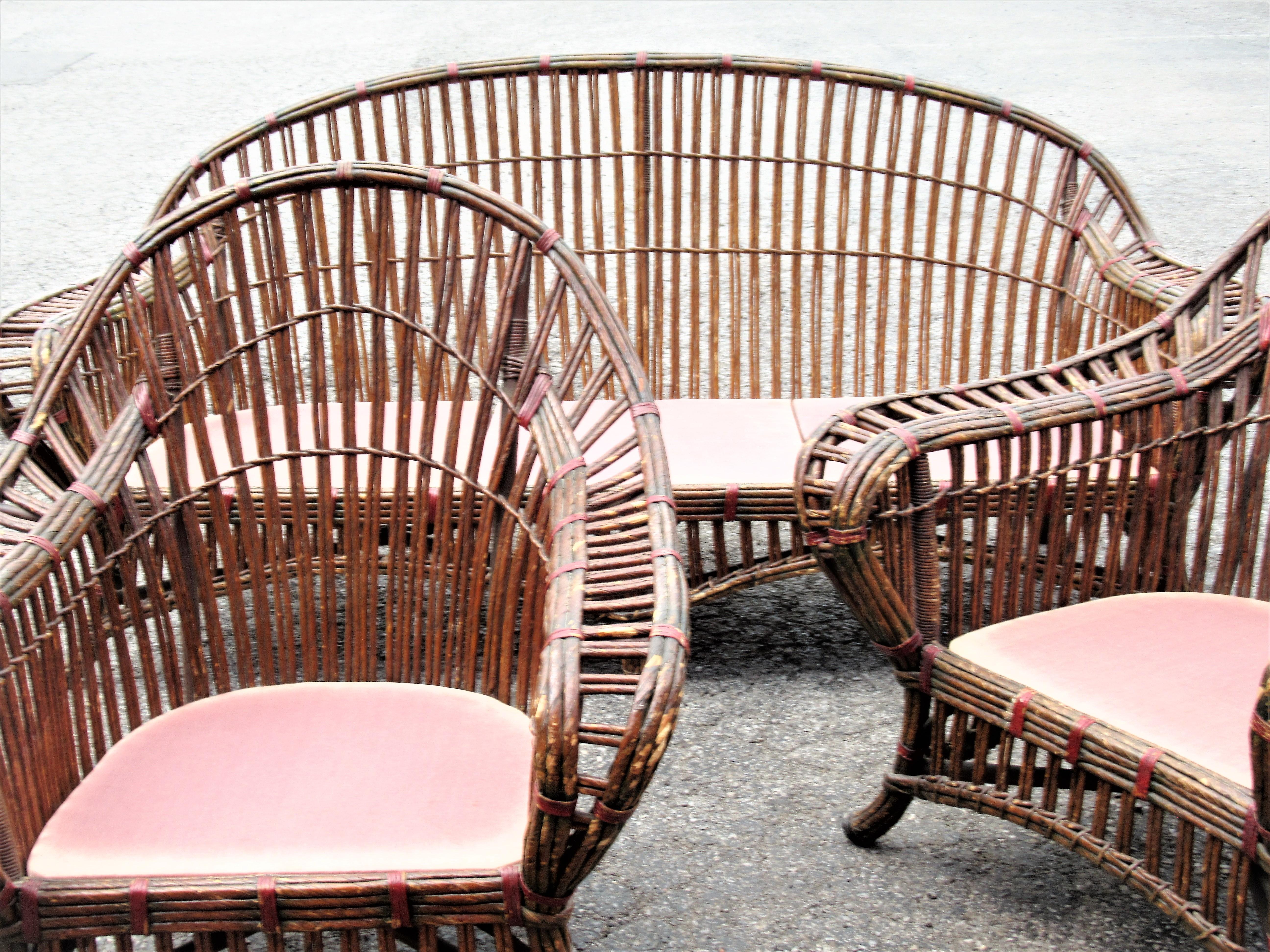 1930's American Art Deco Wicker Set 9