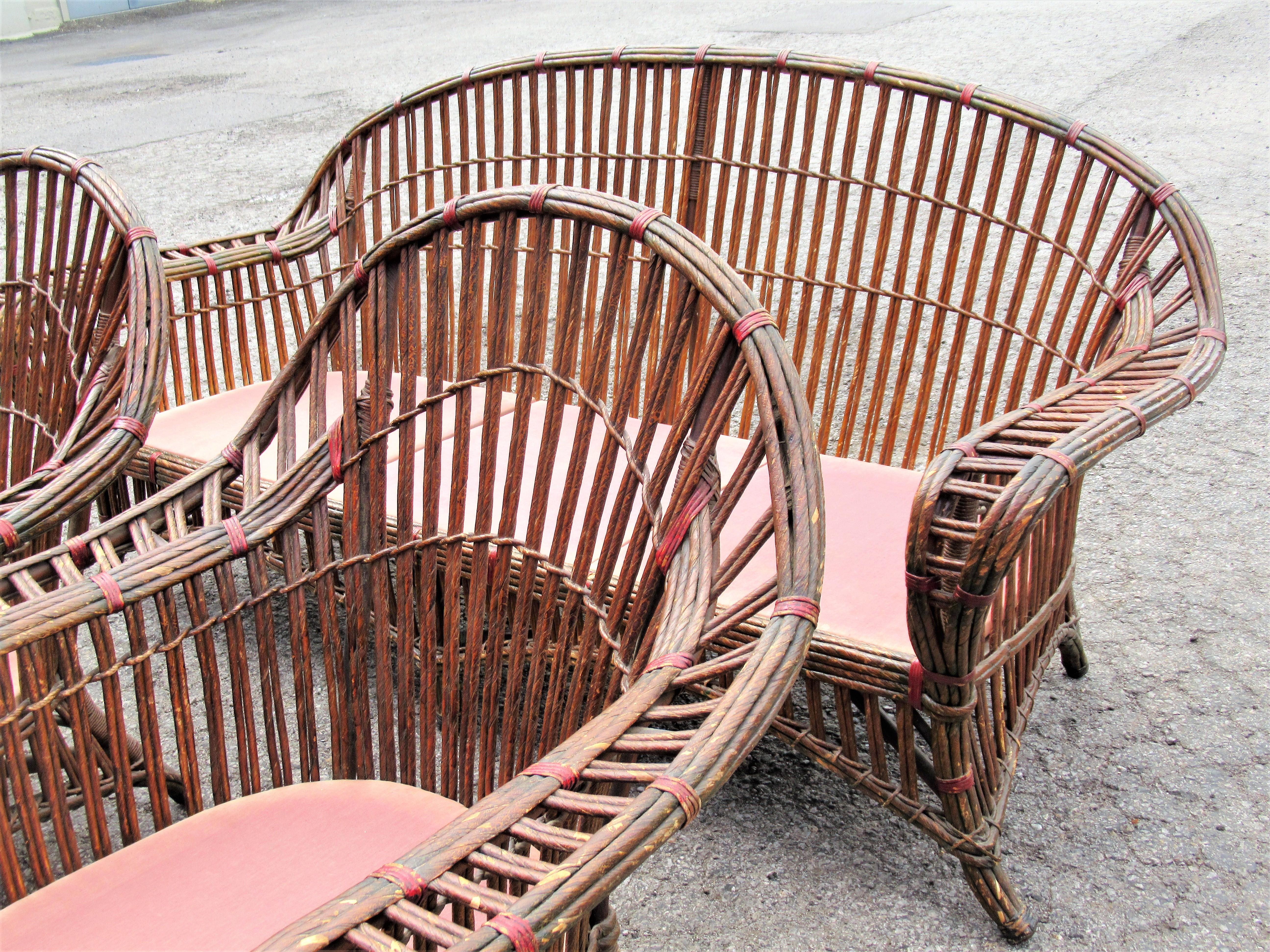 1930's American Art Deco Wicker Set 1