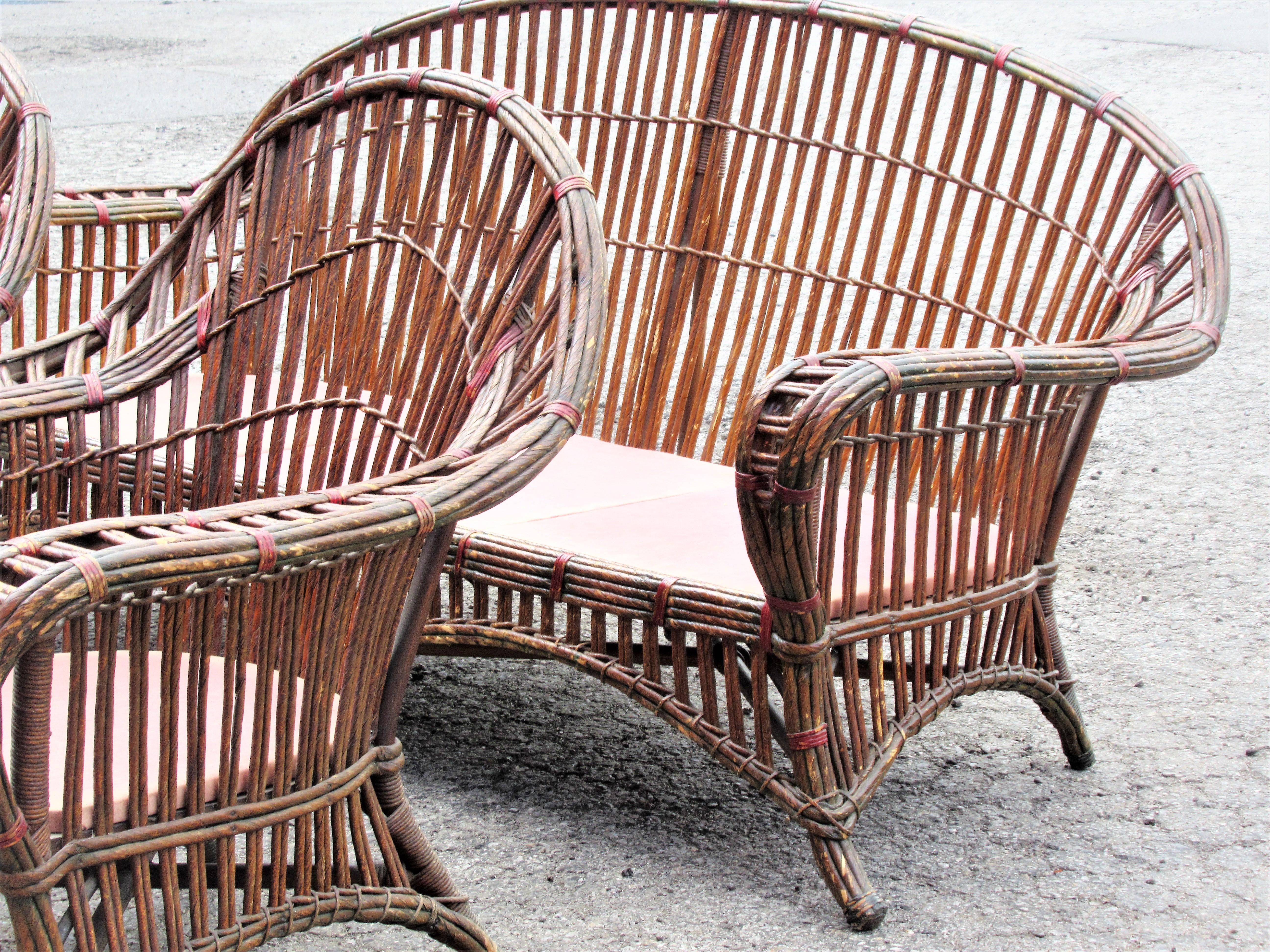 1930's American Art Deco Wicker Set 3