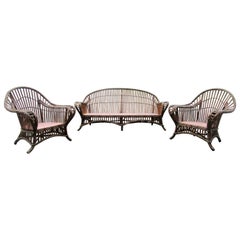 1930's American Art Deco Wicker Set