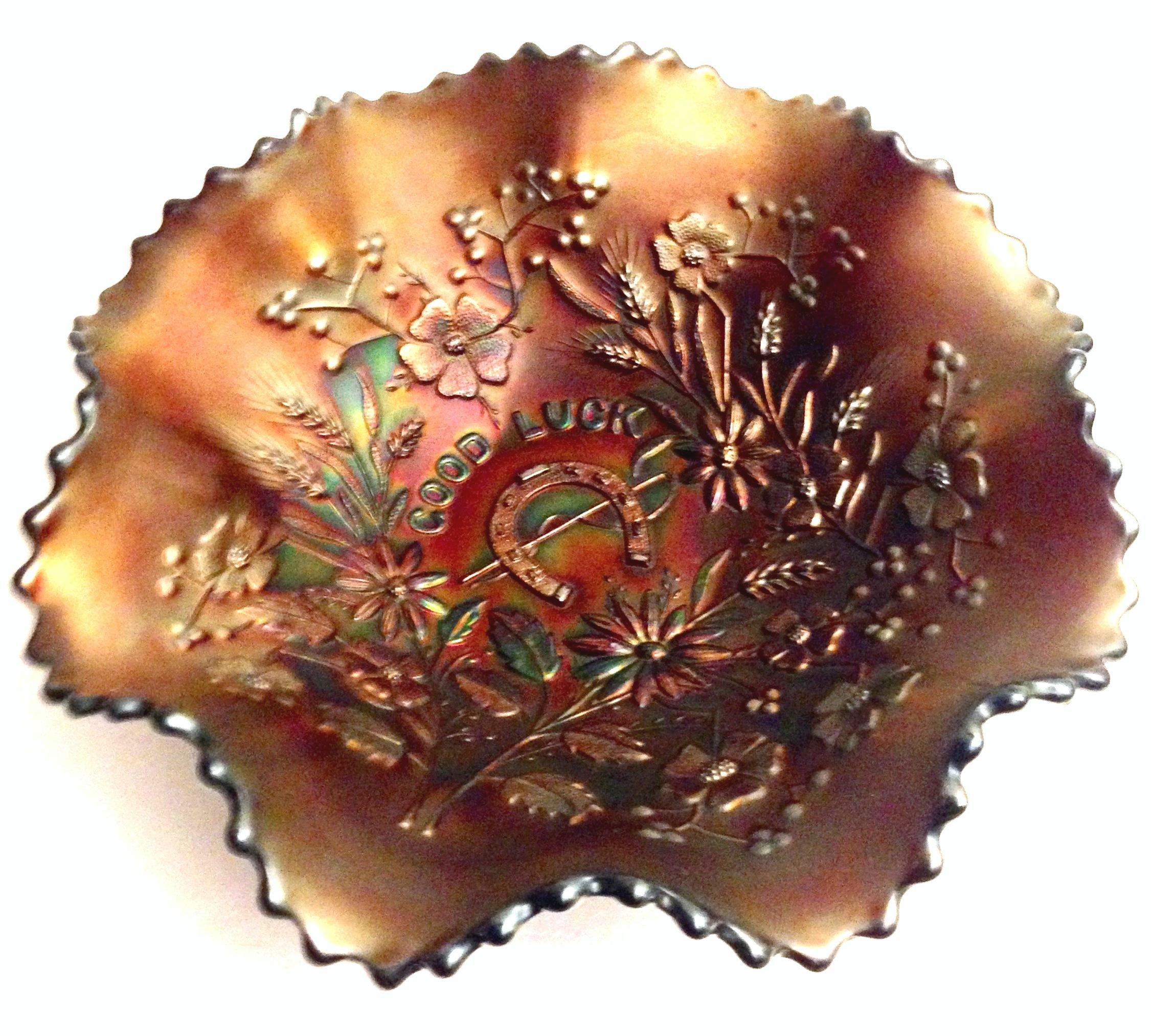 1930'S Blown Art Glass Iridescent Amethyst 