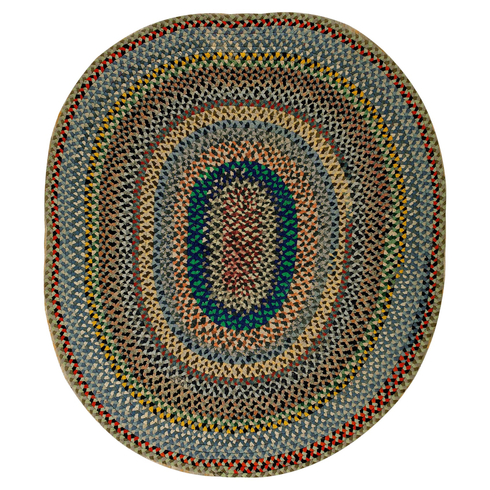 1930s American Braided Rug  (6
 x 7
 - 182 x 213 cm )