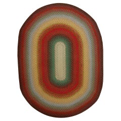 Antique 1930s American Braided Rug ( 6'1" x 8'2" - 185 x 249 cm )