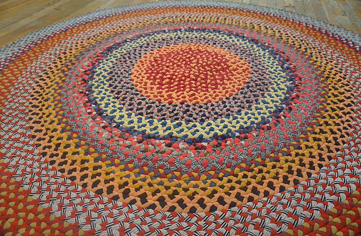 Mid-20th Century 1930s American Braided Rug 6'x6' For Sale