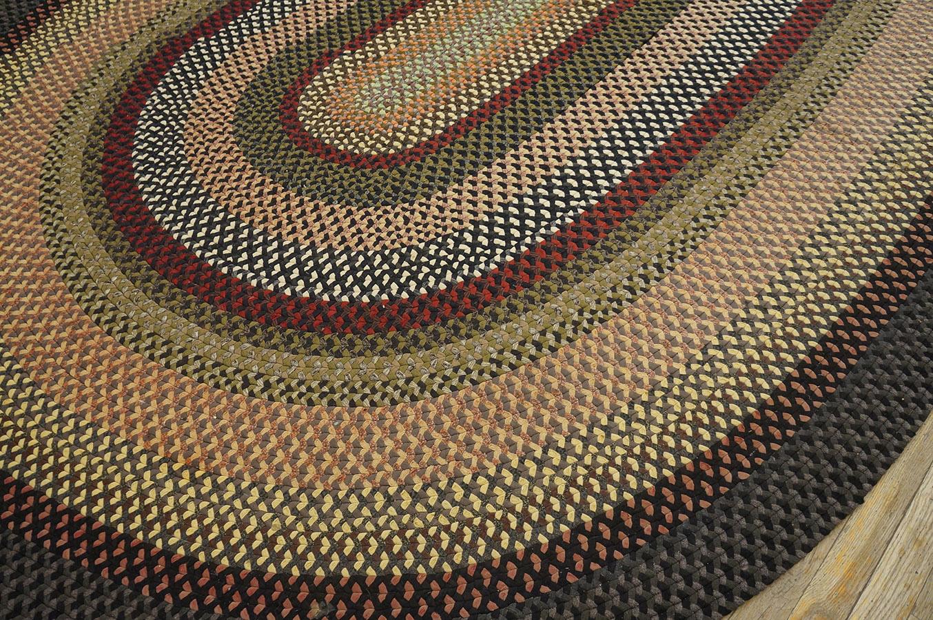 Woven 1930s American Braided Rug ( 7'6