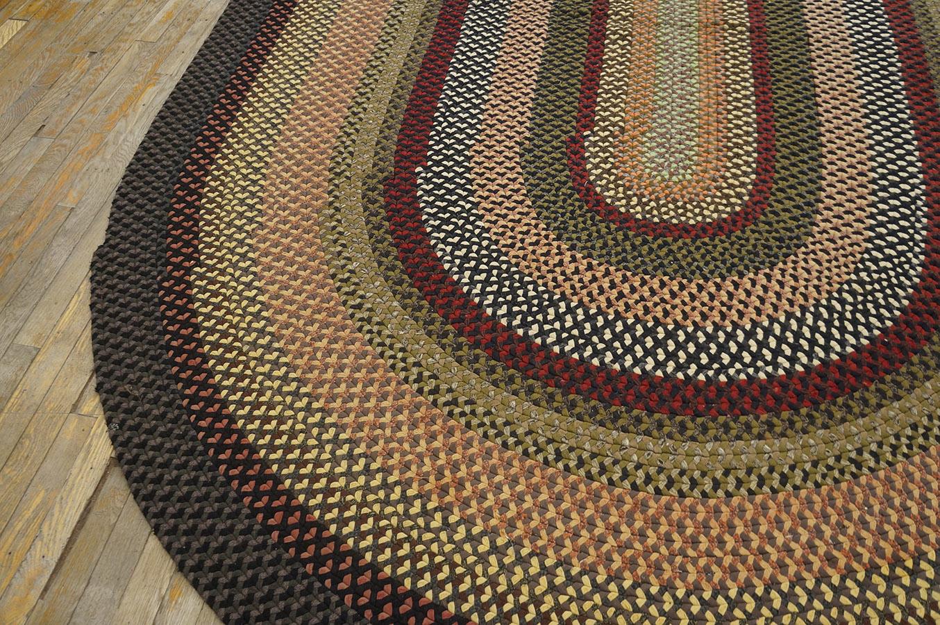 Cotton 1930s American Braided Rug ( 7'6