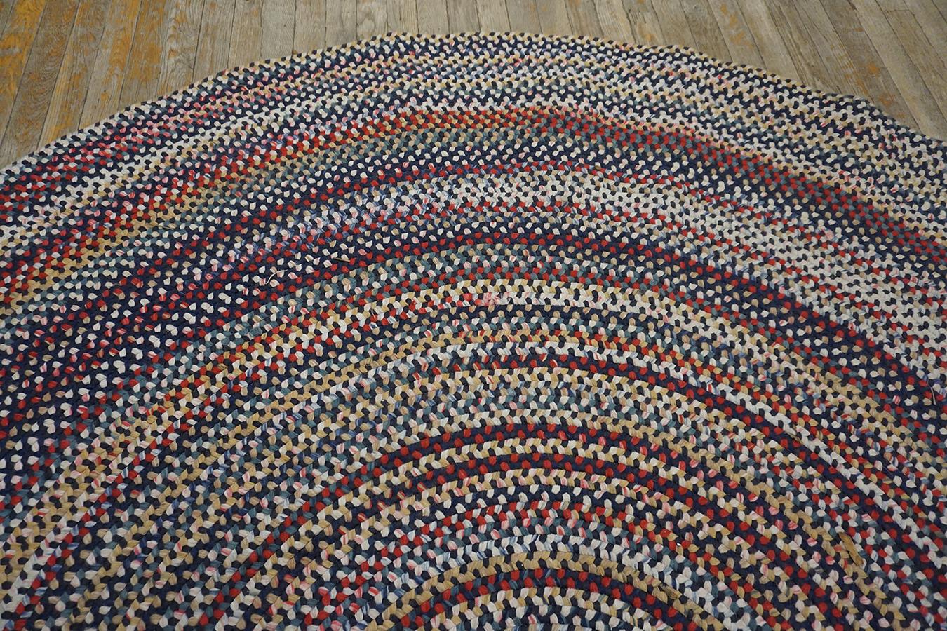 1930s American Braided Rug ( 8' R - 245 R ) For Sale 4
