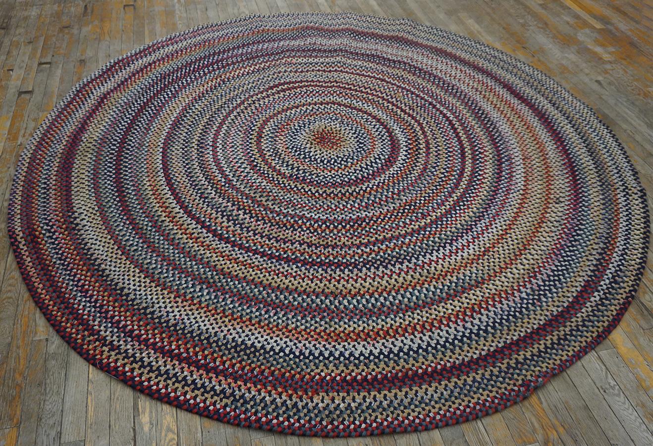 1930s American Braided Rug ( 8' R - 245 R ) For Sale 6