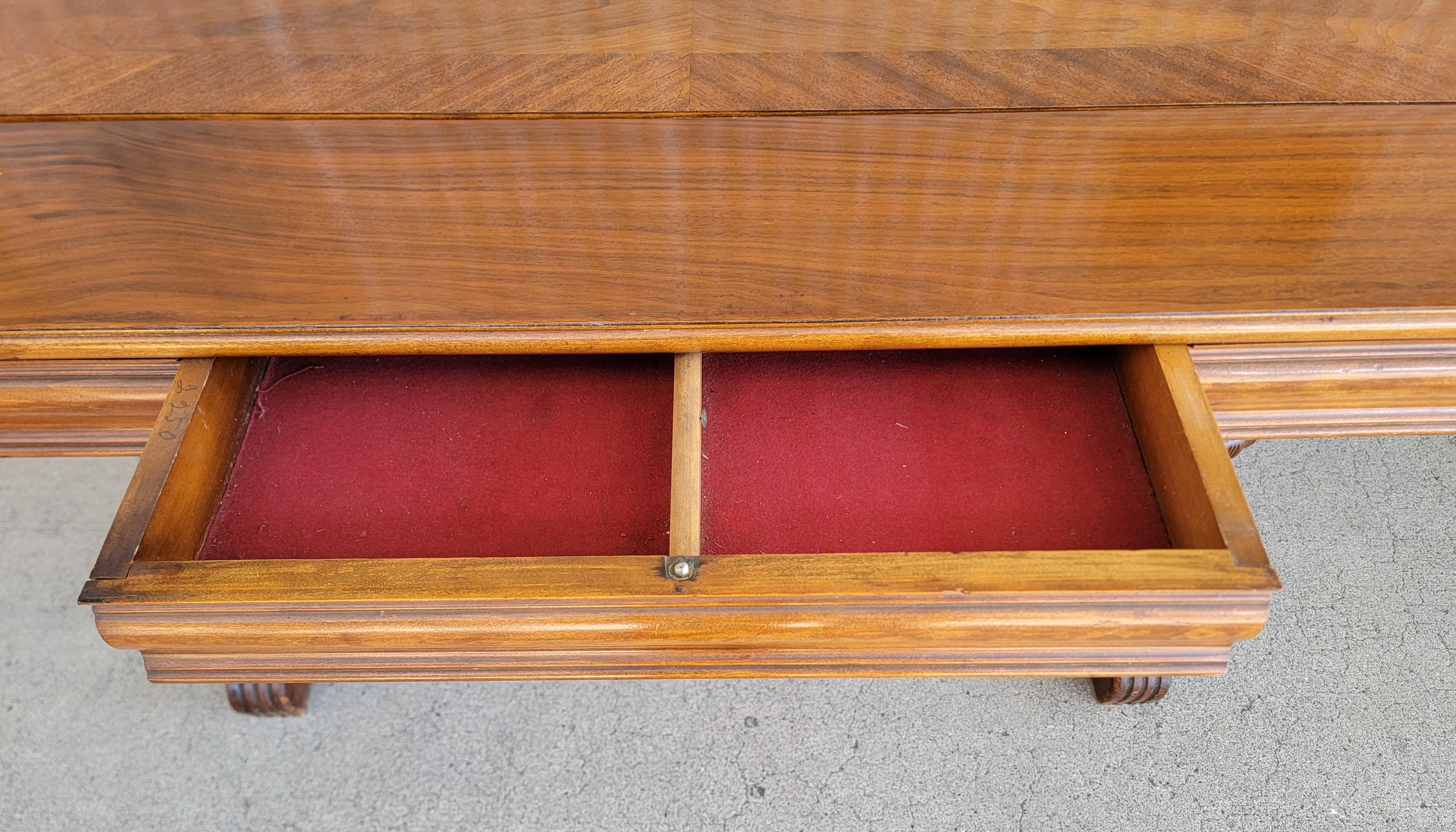 Amerikanischer Konsolentisch aus den 1930er Jahren mit Schubladen-Esstischumbau im Angebot 3