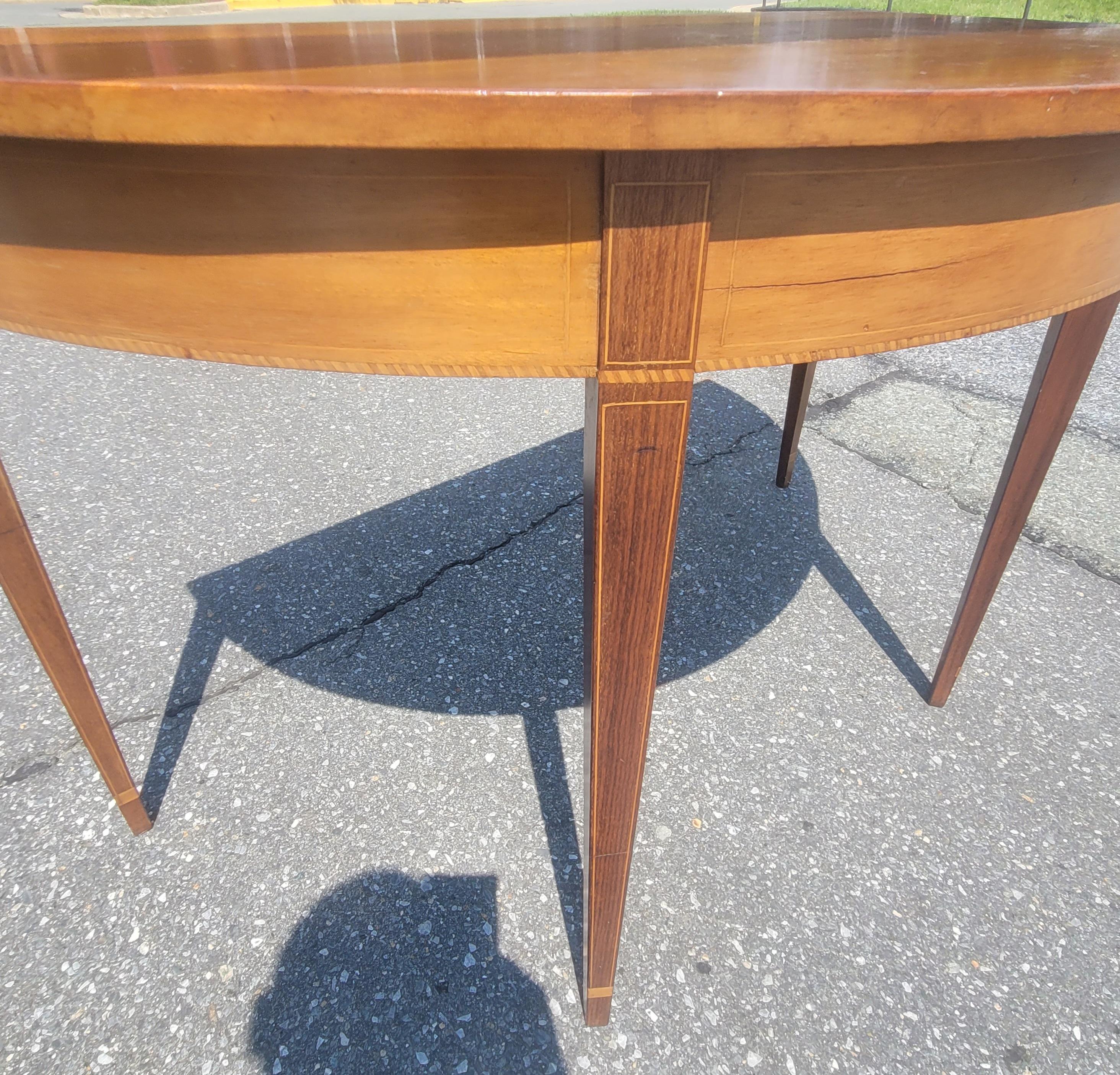 1930s American Federal Inlaid Mahogany 3-Part Banquet Table For Sale 6