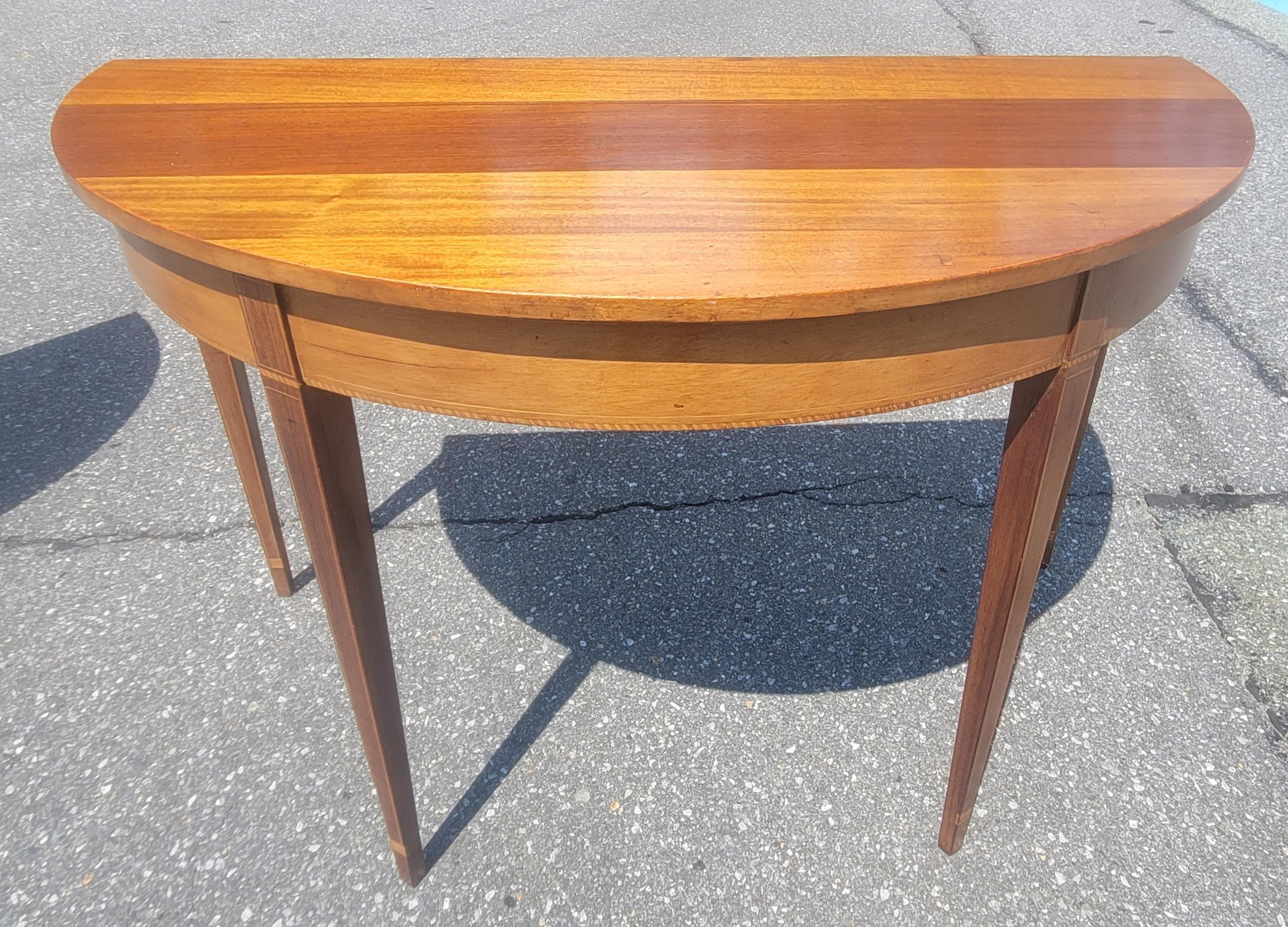 1930s American Federal Inlaid Mahogany 3-Part Banquet Table For Sale 7
