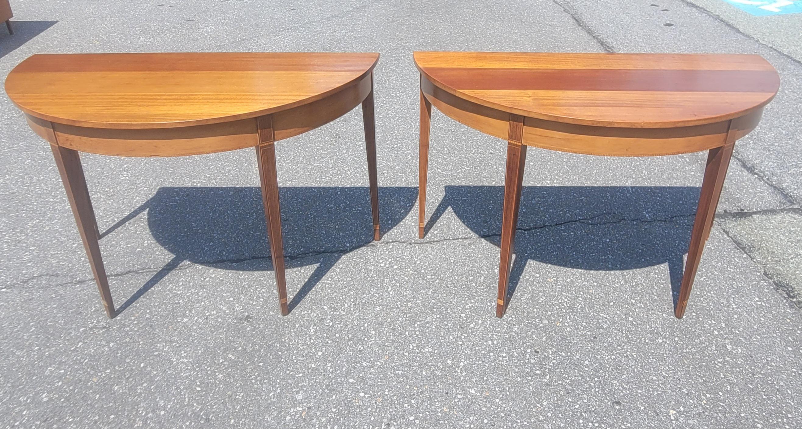 1930s American Federal Inlaid Mahogany 3-Part Banquet Table For Sale 9