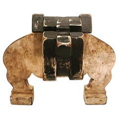 Vintage 1930's American Folk Art Wooden Bulldog Sculpture
