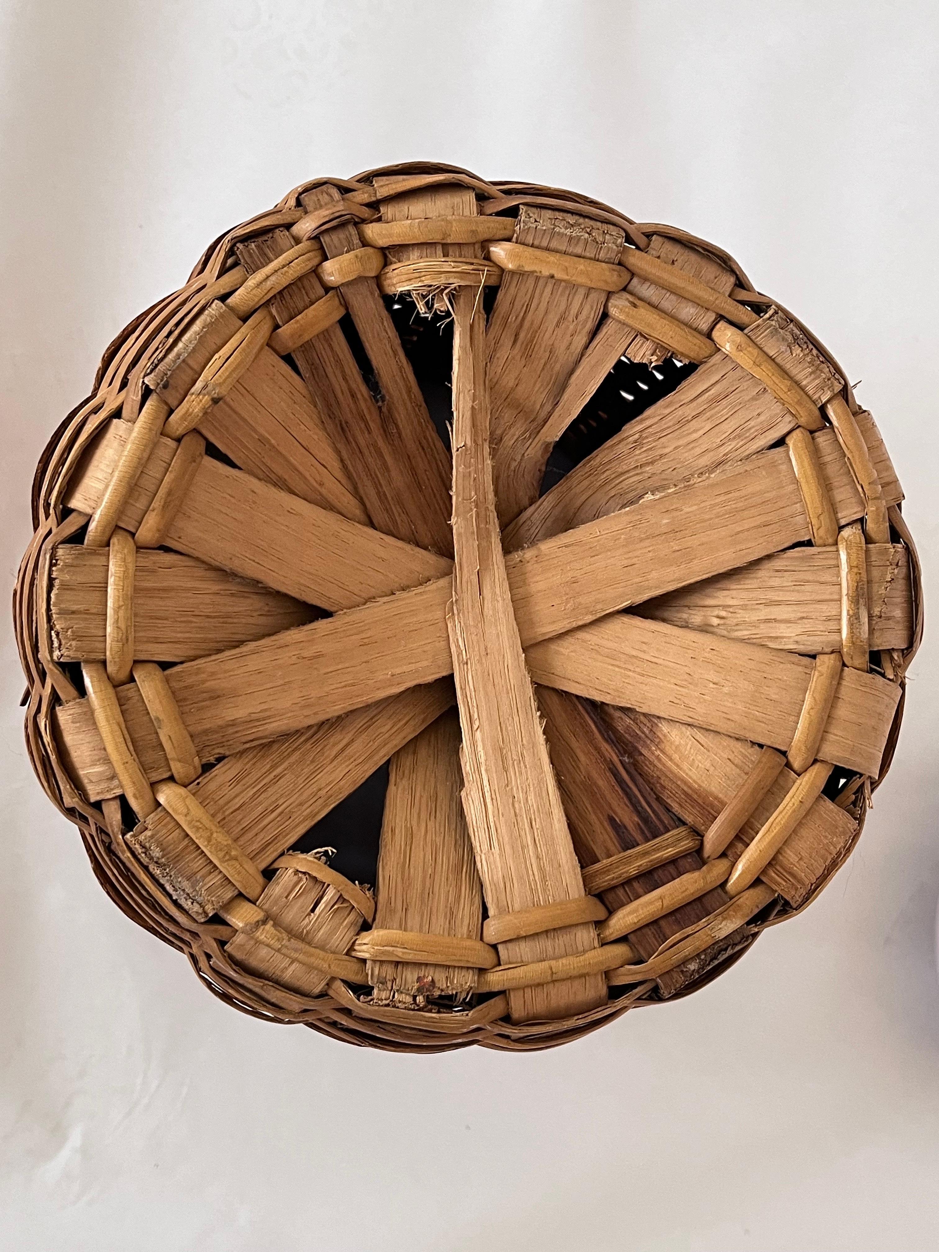 Grand panier de marché américain tissé à la main des années 1930 en vente 2