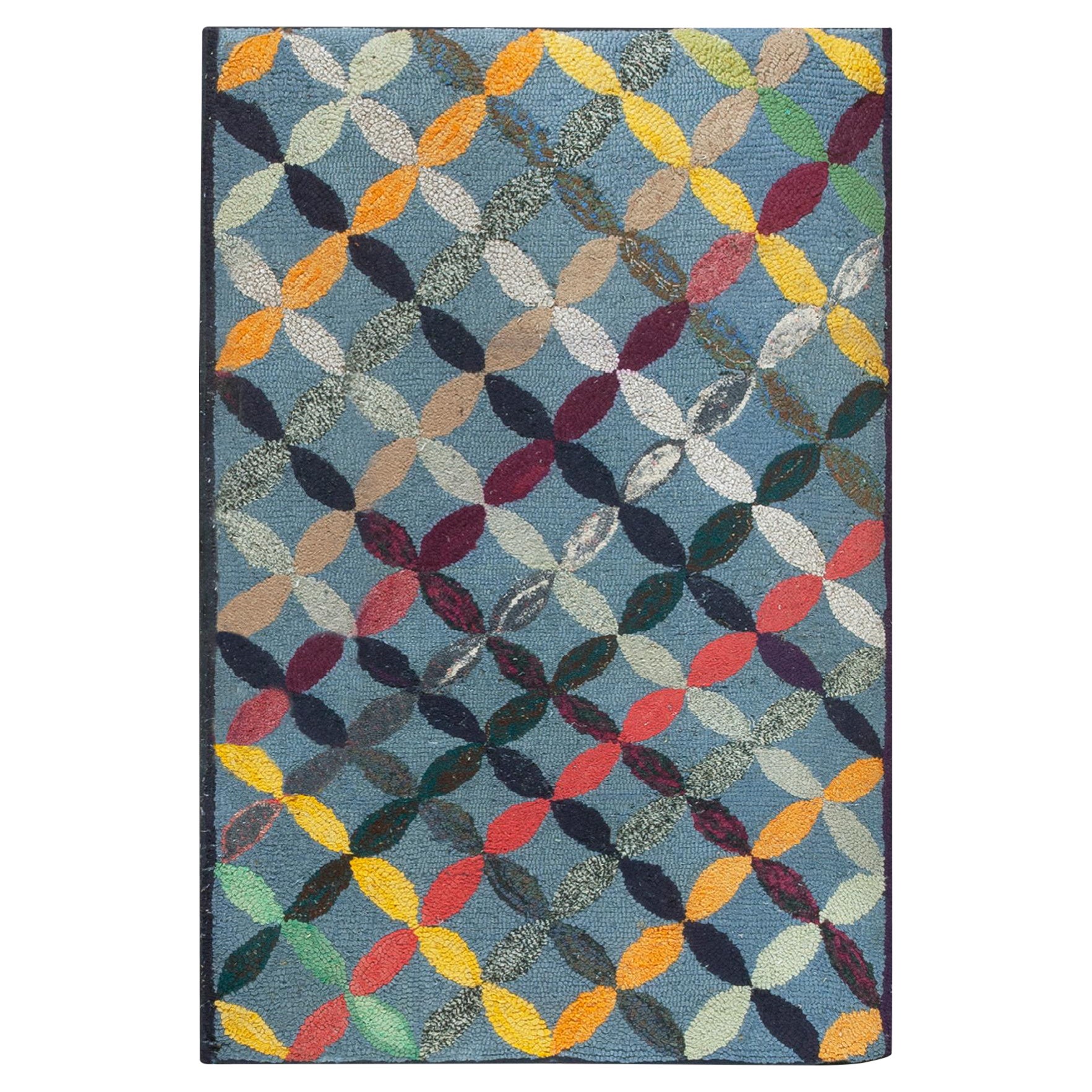 Tapis à capuche américain des années 1930 ( 2' 4'' x 3' 7'' - 72 x 110 cm)