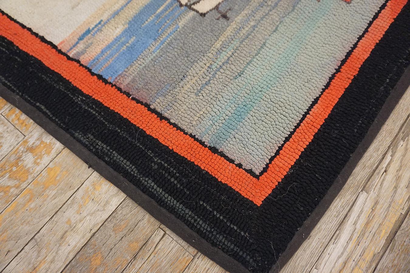 Mid-20th Century 1930s American Hooked Rug For Sale
