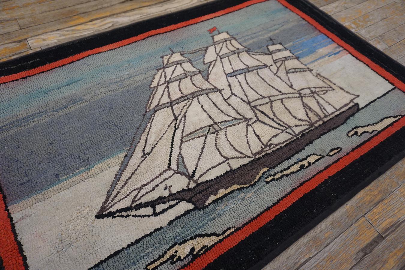 1930s American Hooked Rug For Sale 1