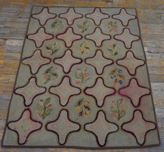 1930s American Hooked Rug ( 3' x 3'2" - 91 x 112 )