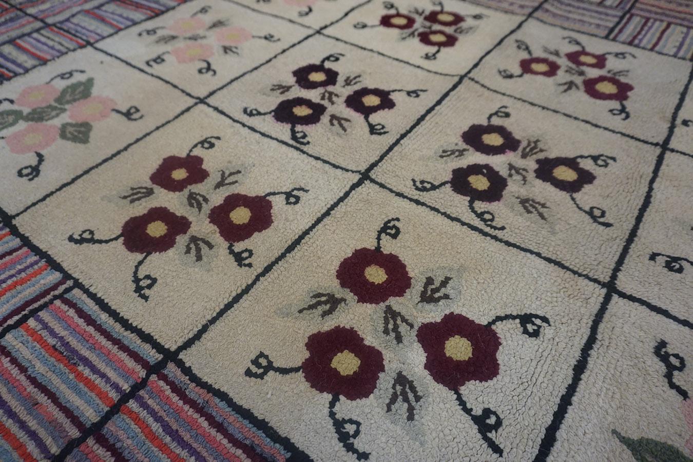 1930er Jahre American Hooked Rug 4'8