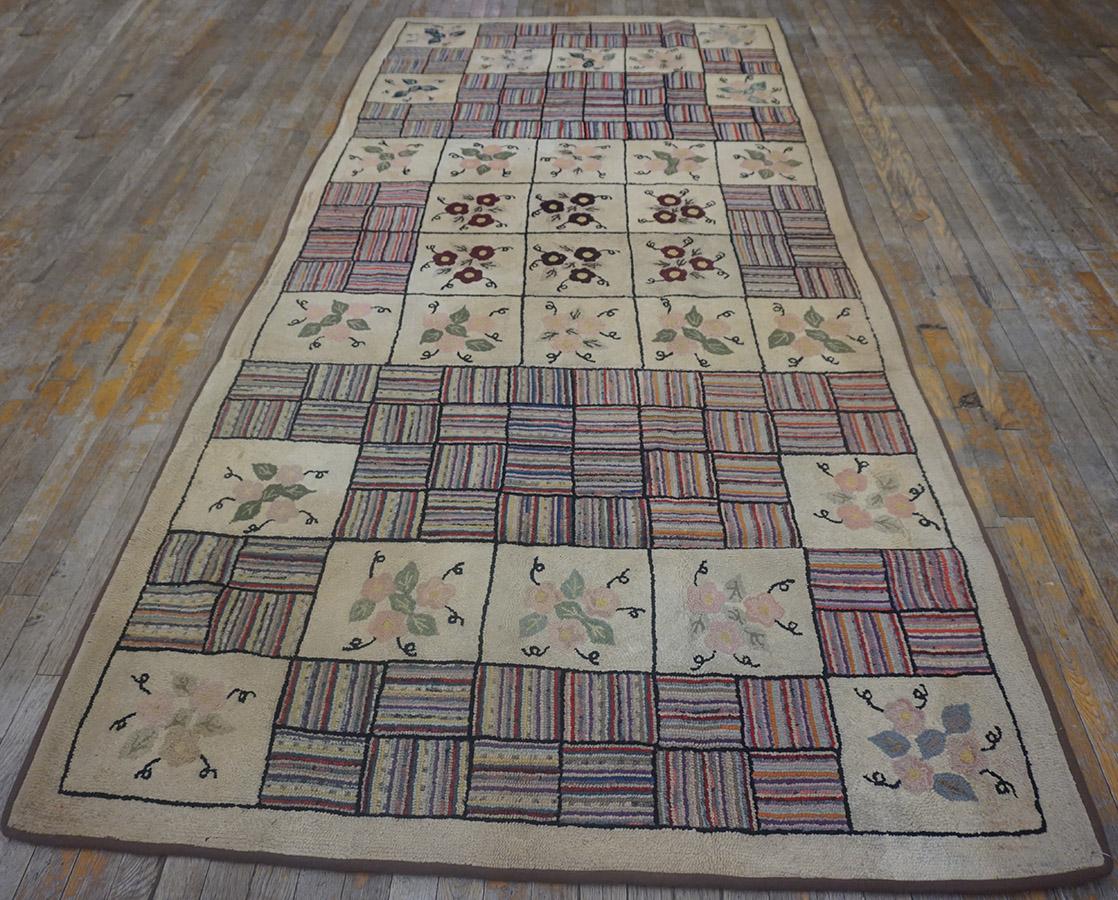 1930er American Hooked Rug, Größe: 4' 8