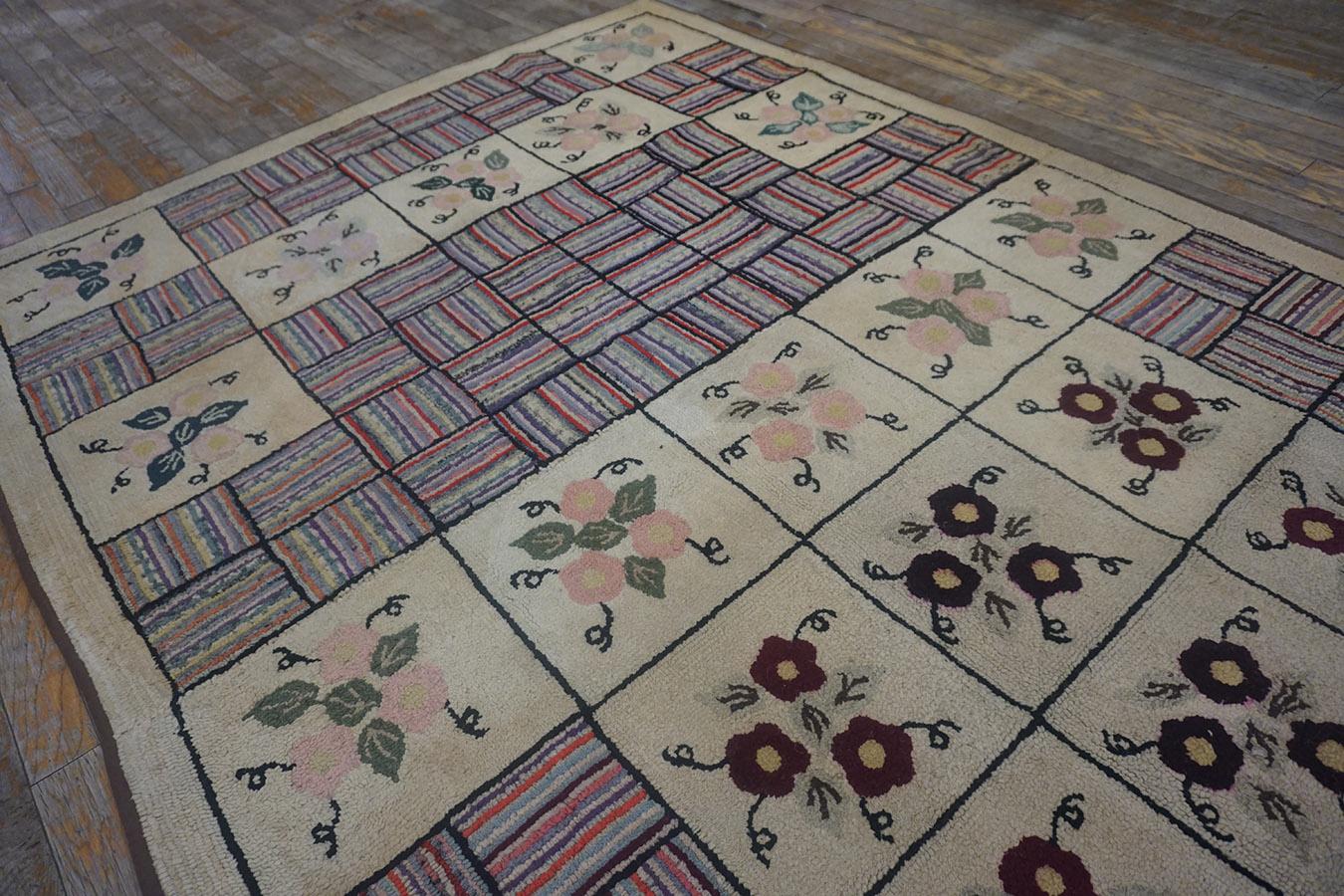 1930s American Hooked Rug 4'8