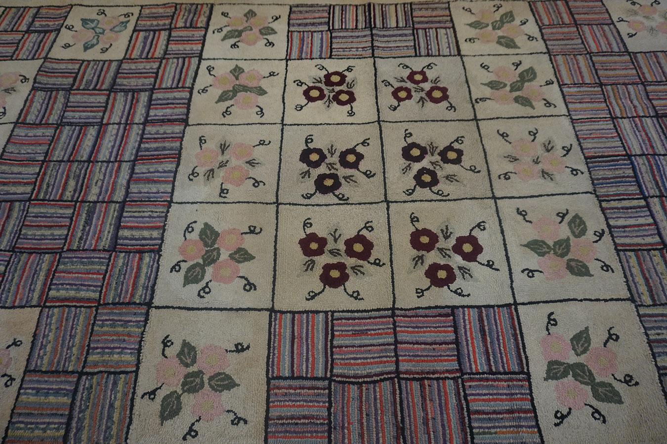 1930er Jahre American Hooked Rug 4'8